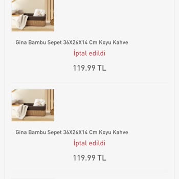English Home Ürünüm 15 Gün Boyunca Kargolanmayıp Benim İsteğim Dışında İptal Edildi