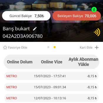 BURULAŞ Bukart Bakiye Yüklenmeme