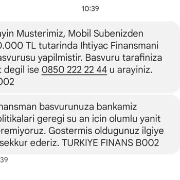 Türkiye Finans Yeni Müşteriye %1.79 Oranlı Finansman Kampanyası Yalanı