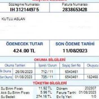 İBB İSKİ Su Da %300 Zamlı Fatura