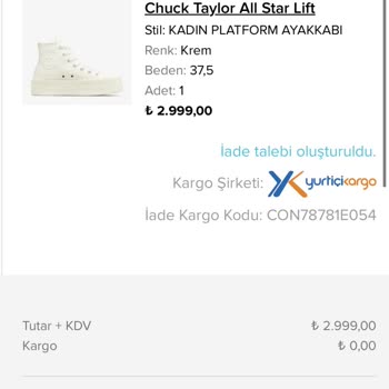 Converse Farklı Ürün Gönderme Bilinçlice