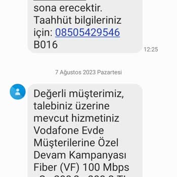 Vodafone Net Bir Yıl Yerine Bir Haftalık Tarife Yenilemesi