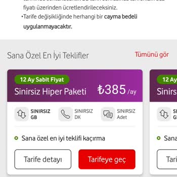 Vodafone Red Tarifelerinden Şikayetçiyim