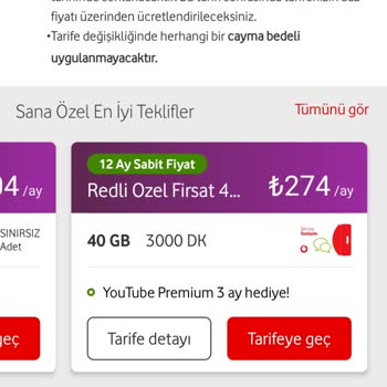 Vodafone Red Tarifelerinden Şikayetçiyim