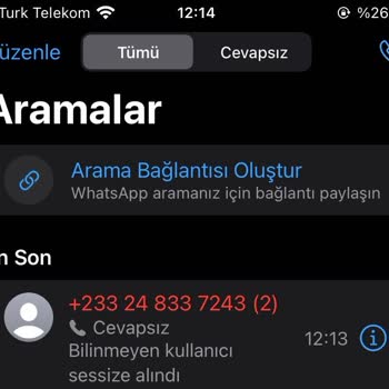 WhatsApp Yabancı Numara Sesli Aramalar