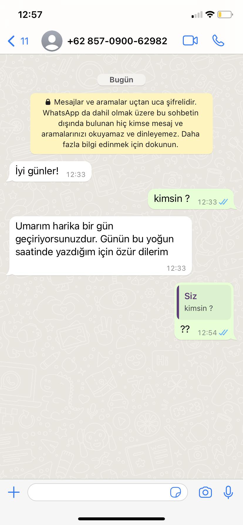 WhatsApp'ta Tanımadığım Numaradan Mesaj - Şikayetvar