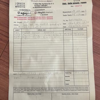 Yataş Marka Yatak Ve Baza Başlığı Siparişi