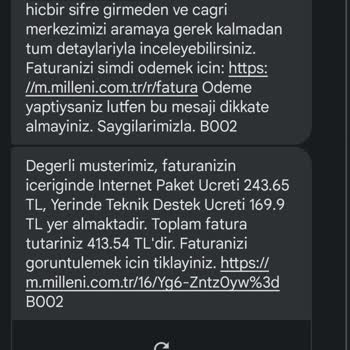 Millenicom Pişmanlığım. Birden Bire Artan Faturalar.
