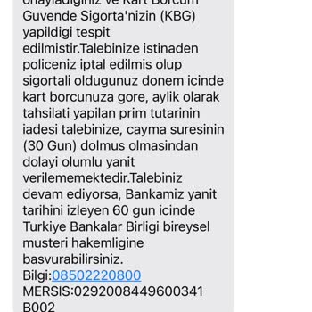 Denizbank Kartım Sigorta Bedelini İade Etmiyor