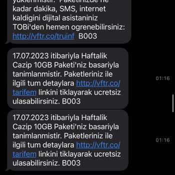 Vodafone Ek Paket Ücretlendirilmesi