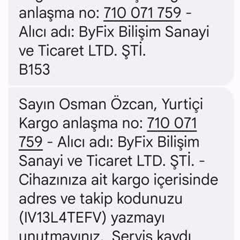 ByFix Servis Ücretsiz Anlaşmalı Kargo Dendi Ücretli Kargo Oldu