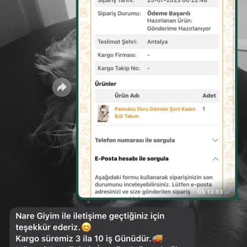 Nare Giyim Butik Kargomu Göndermediler