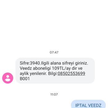 Veedz-tr.com Yanlışlıkla Yapılan Veedz İptali Talebim