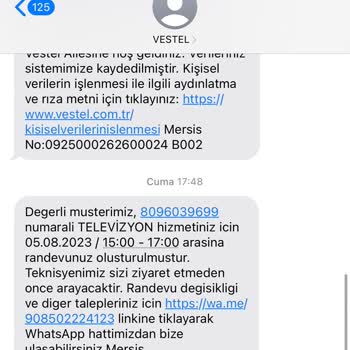 Vestel Servisi Belirttiği Zamanda Gelmiyor