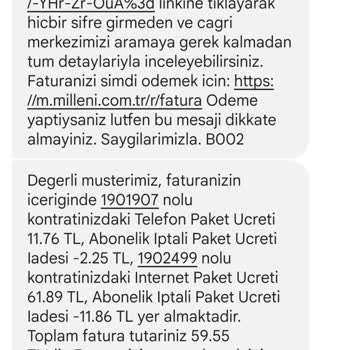 Millenicom İptal Sıkıntısı Ve İptalden Sonra Telefon Paketi Faturası