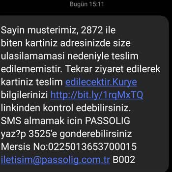 Passolig Kartım Adresime Gelmiyor