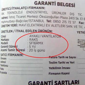 Raks Vantilatör Ayak Tablası Kırıldı