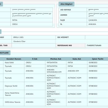PTT Kargo Vergi Levhasındaki Resmi Adrese Hatalı Adres Diyerek İade