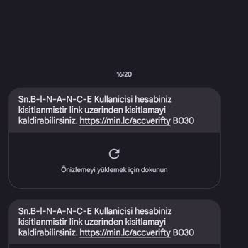 Binance Alakam Olmayan Kurumlardan Gelen SMS