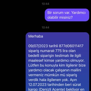 Vivense Sipariş Teslimatının Teslim Olmaması Ve İptal Edilme Seçeneği Olmaması