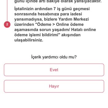 Yemeksepeti Siparişi İptal Ücret İadesi