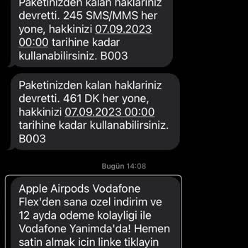 Vodafone Net Vodafone Kampanya Mesajlarından Sıkıldım