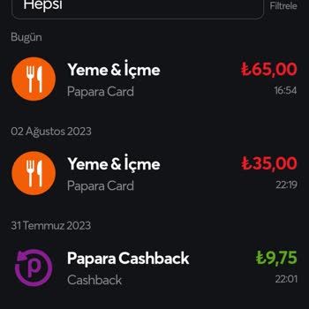 Papara Cashback Vermiyor V