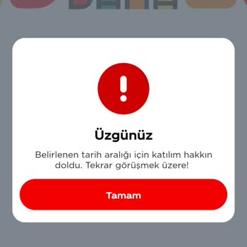dahadaha.com Belirlenen Tarih Aralığı İçin Katılım Hakkın Doldu