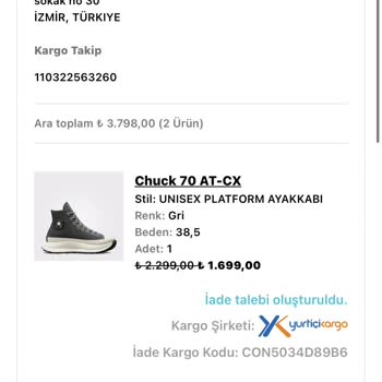 Converse Ayakkabı İadesi Halen Yatmadı