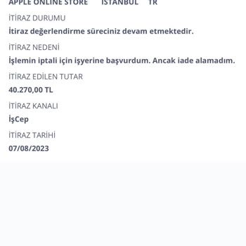 İş Bankası'na Faturalanmayan Ürünün Fiyat İadesi İçin Harcama İtirazı