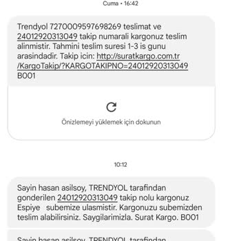 Sürat Kargo Kargonun Bulunduğum Yere Teslimat Yapmaması