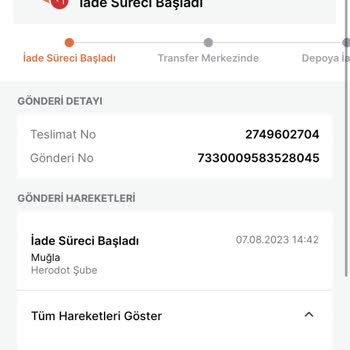 Trendyol Muğla Heredot Şube Teslimat Sorunu