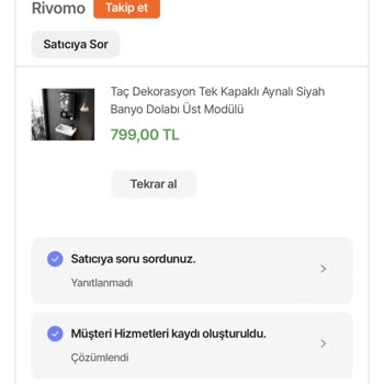 Hepsiburada Ve Rivomo Satıcısı Pişmanlıktır