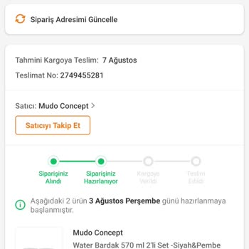 Mudo Sipariş Verdiğim Ürün Tükendi Diye Göndermiyor