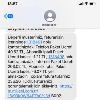 Millenicom Fatura Problemi