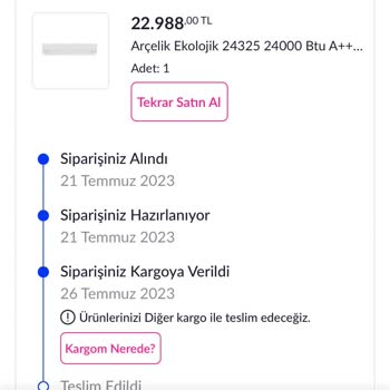 Sipariş Teslim Edilmemesi- Pazarama- Maximum