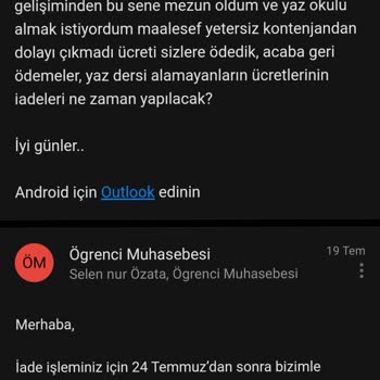 Haliç Üniversitesi Okulumun Yaz Okulu Ders Ücretinin İadesini Yapmaması