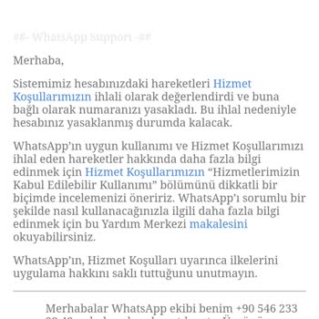 WhatsApp Hesabım Yasaklandı