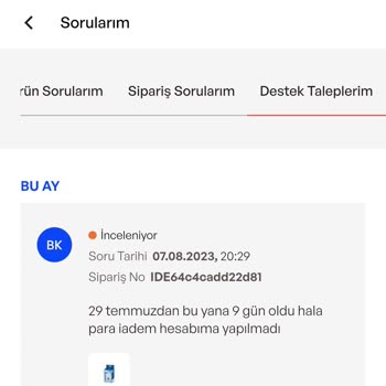 İdefix Para İadesi Yapılmaması