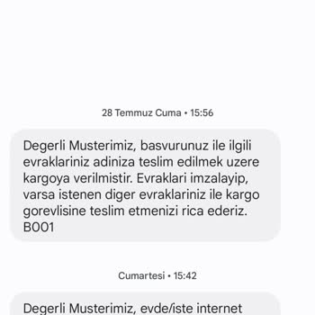 Türk Telekom Yeni Modemin Teslim Edilmemesi