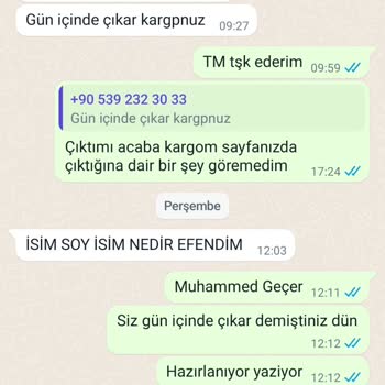Yedek Marketin İlgisizlik, Kargoya Ürünümü Vermiyorlar...
