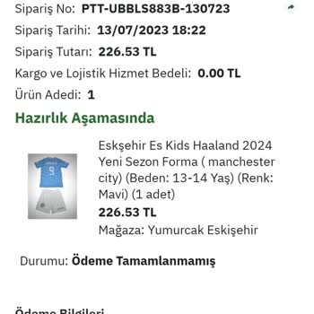 PttAVM Ödemesi Yapılan Ürünün Tarafıma Gönderilmemesi