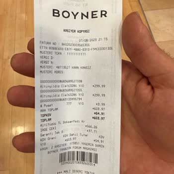 Forum Boyner Fazla Para Alınması