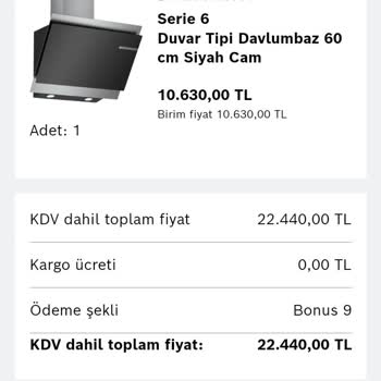 Bosch İnternet Sitesindeki Ücretin İade Edilmemesi