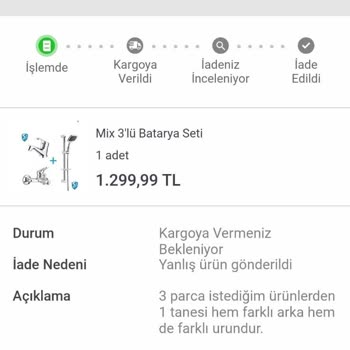 Koçtaş Yanlış Ürün Gönderen Satıcının Kargo İade Kodu Göndermemesi!