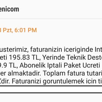 Millenicom Teknik Destek Adı Altında Fazla Ücret Alması