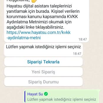 Hayat Su Teslim Edilmeyen Sipariş