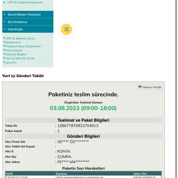UPS 8 Gündür Teslim Edilmeyen Kargo