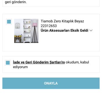 Tiamob Kitaplık Vidaları Eksik Geldi