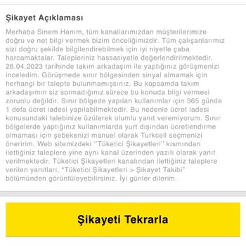 Turkcell Yurt Dışı Kullanım / Şikayet